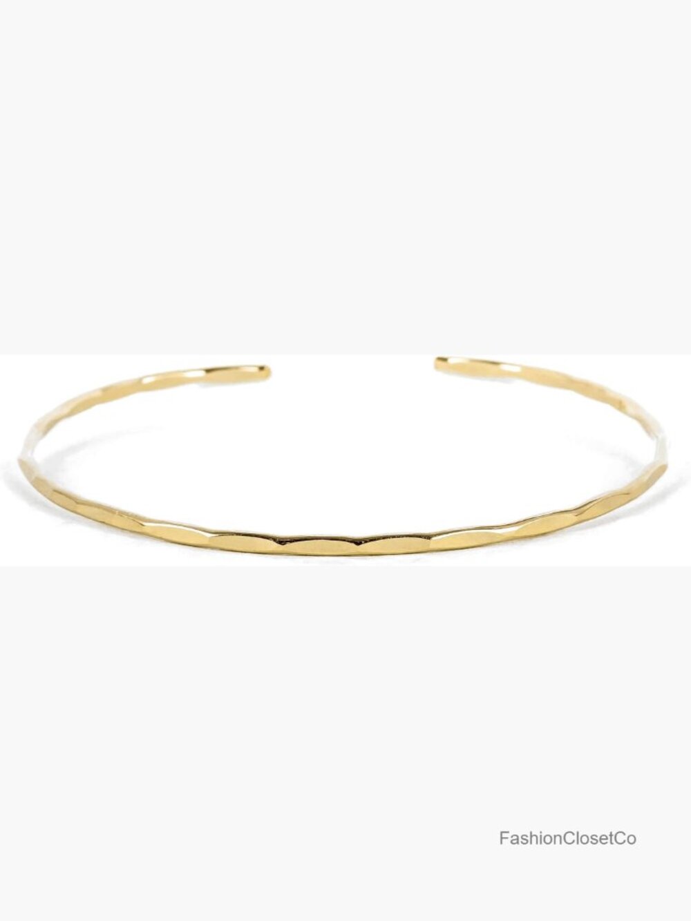 Thin Hammered Cuff Bracelet - 14K Gold Filled - Handmade Stacking Bangle